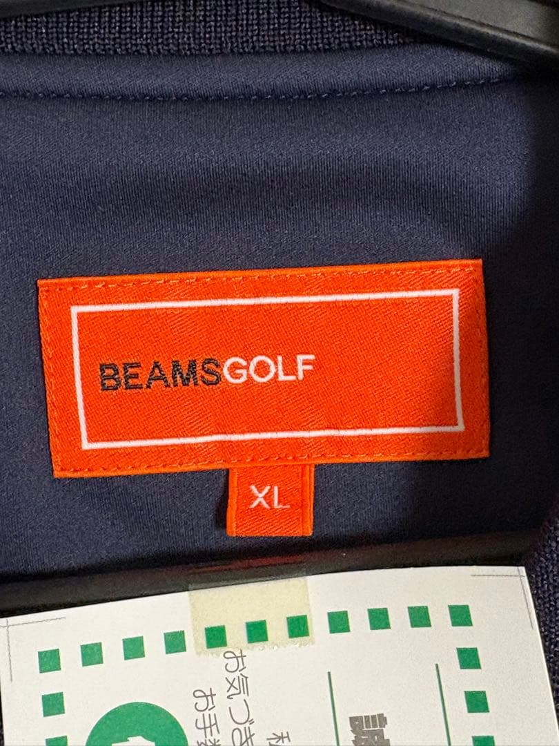 BEAMSビームスゴルフ　ボンディングフルジップブルゾン　ジャケット紺