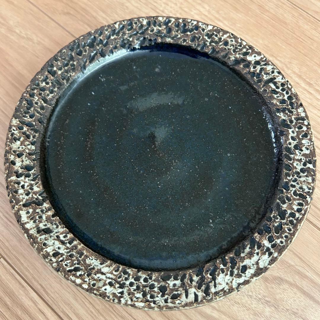 陶芸家さんから買った黒皿3枚セット 約18cm