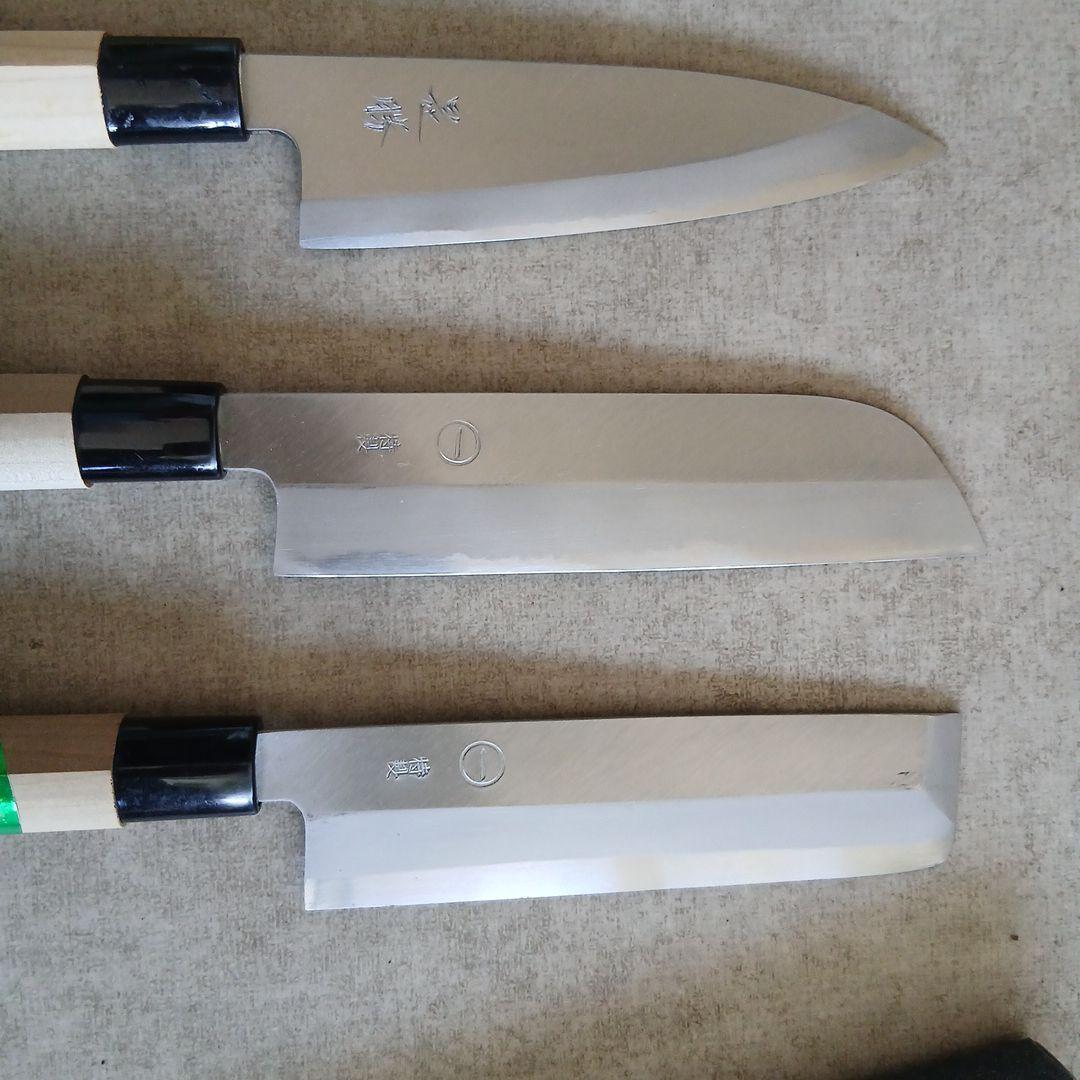 値引き　日本製　和包丁 片刃包丁 ３本セット　Wセット
