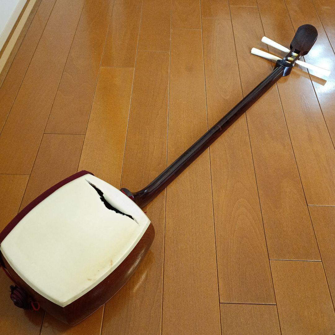 04　細棹　三味線本体　綾杉　金ほぞ