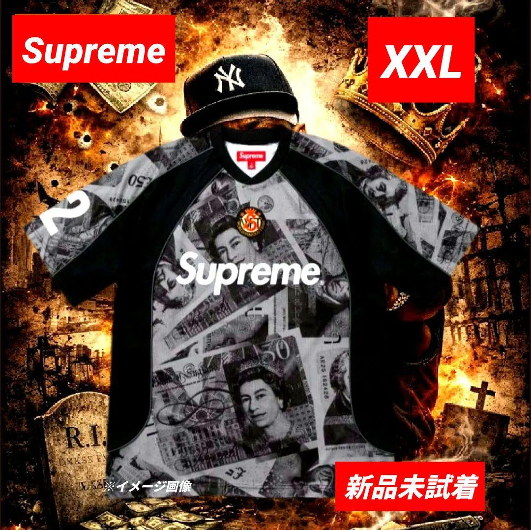 ⭕シュプリーム パウンド サッカー ジャージ (ラインストーン付き)黒 XXL