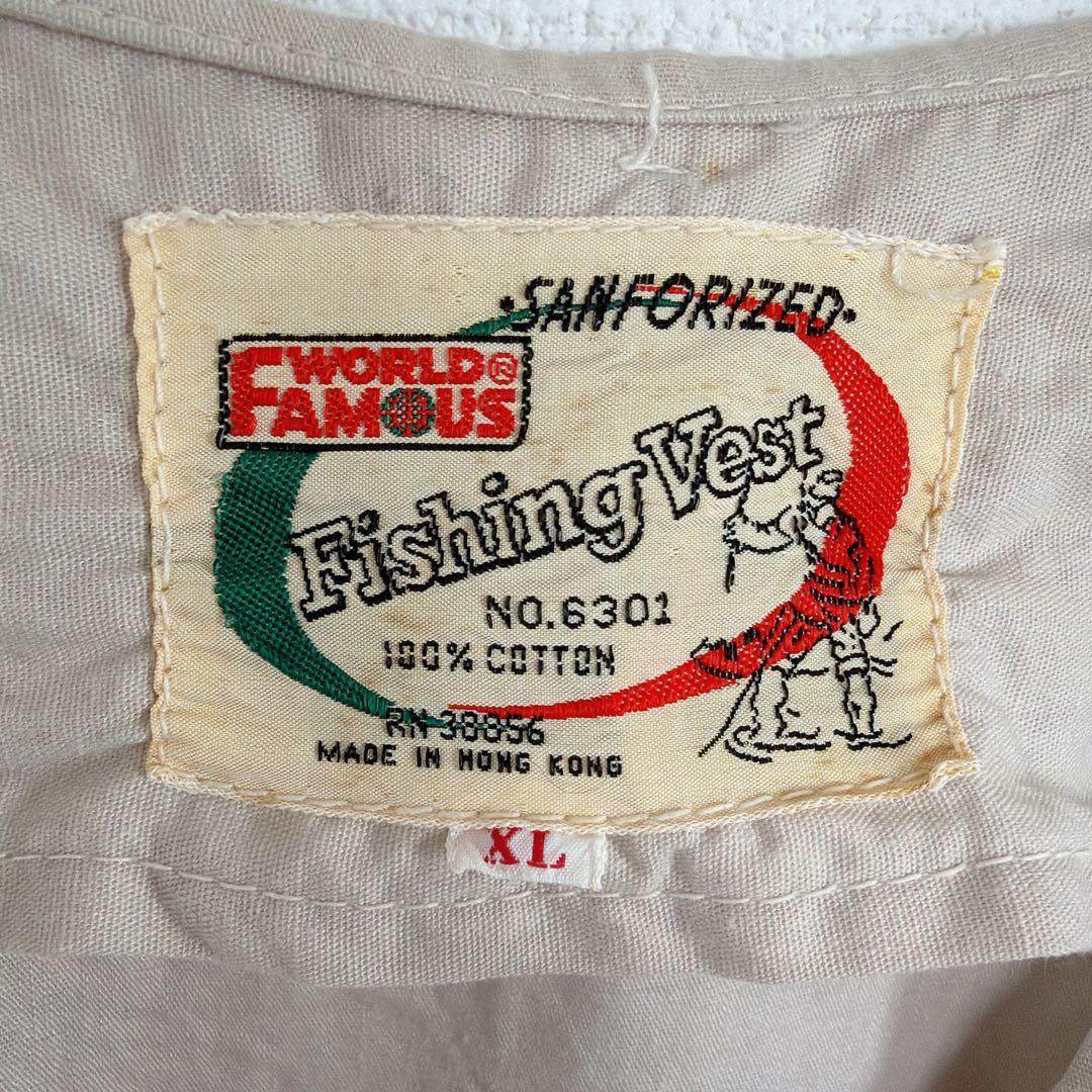 WORLD FAMOUS Fishing Vest 【XL】ベージュ　ベスト
