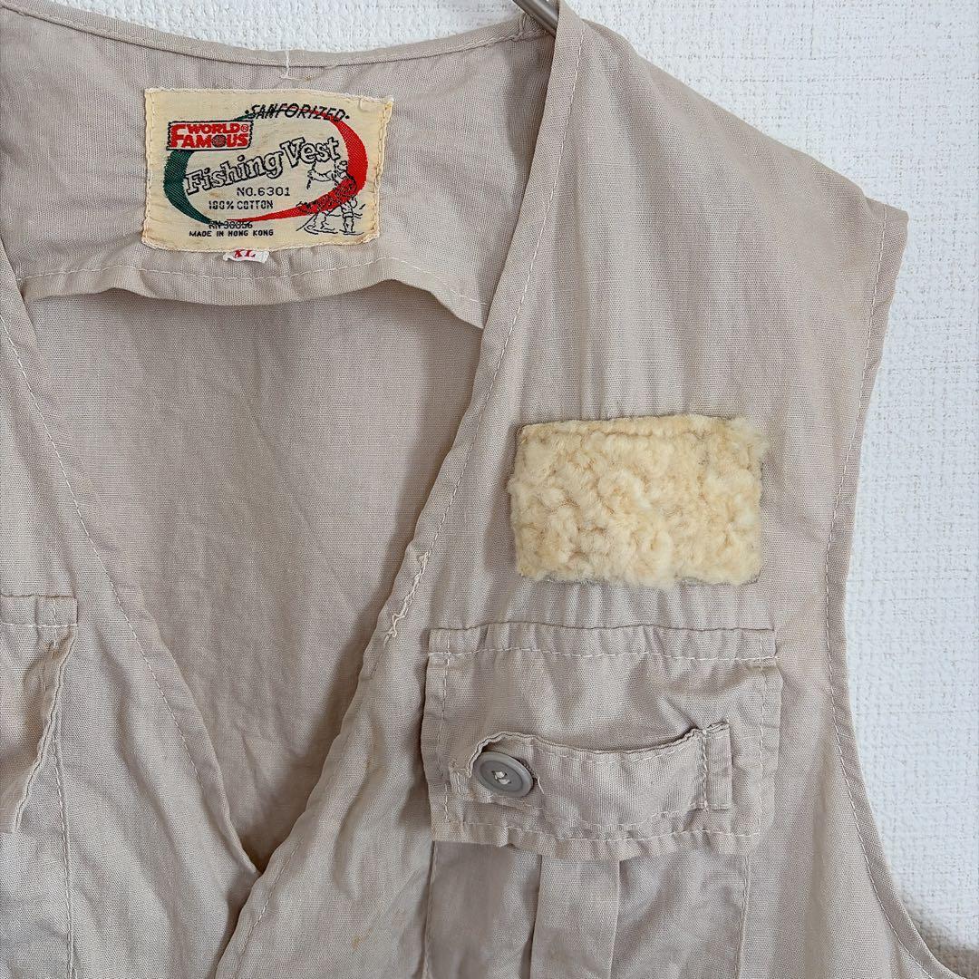 WORLD FAMOUS Fishing Vest 【XL】ベージュ　ベスト