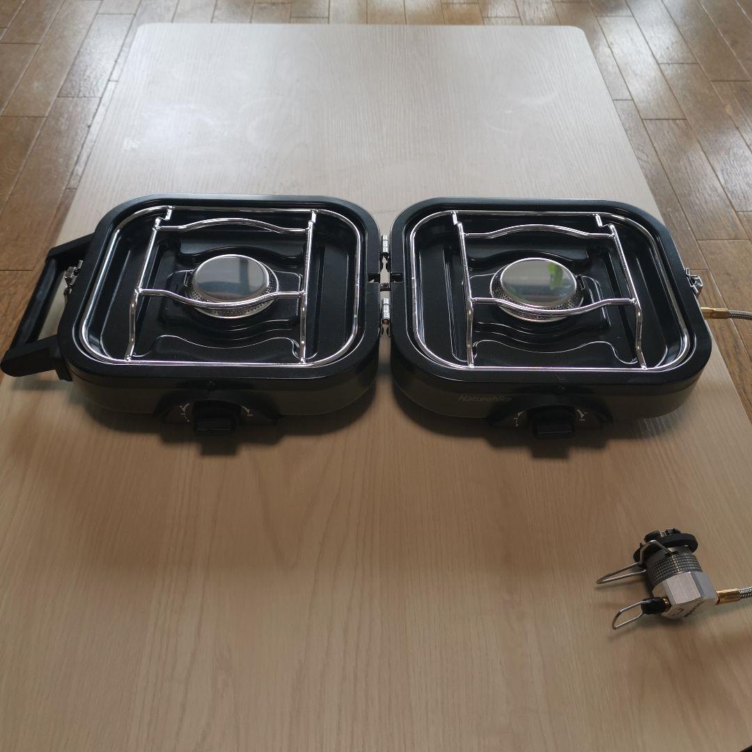 改訂 Naturehike 2口折り畳みカセットコンロ(OD缶+CB缶アダプタ)
