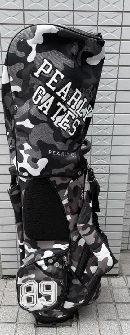 PEARLY GATES 迷彩キャディバッグ 89 白黒　モノトーン