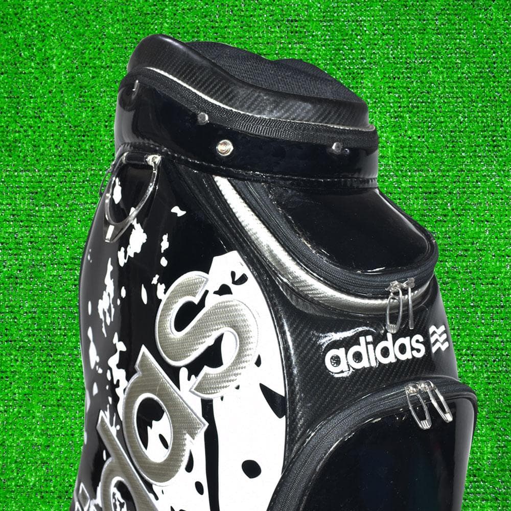 adidas アディダス エナメル キャディーバック【黒/白】訳あり品！