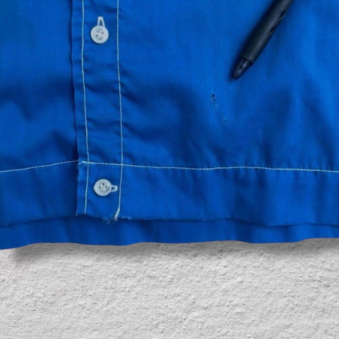ヒルトンボーリングシャツ70s刺繍USA製チェーンステッチvintage古着M