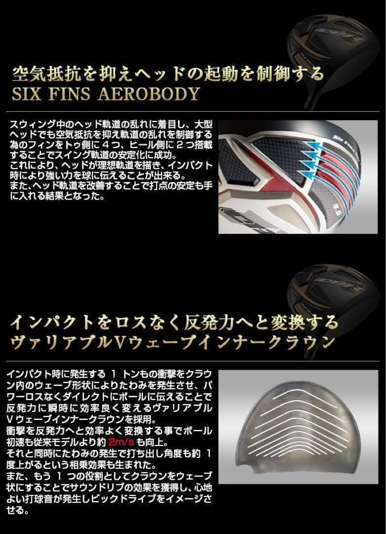 【ヘッドのみ】世界最高反発で＋55Y飛ぶ！ ワークスゴルフCBRゴールドプレミア