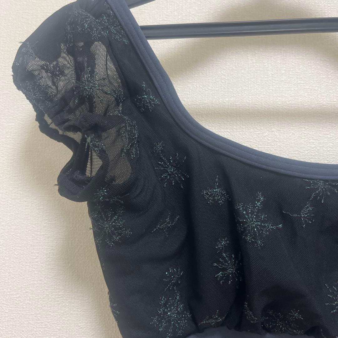 バレエ用レオタード 黒 フリル付きチャコットMサイズ