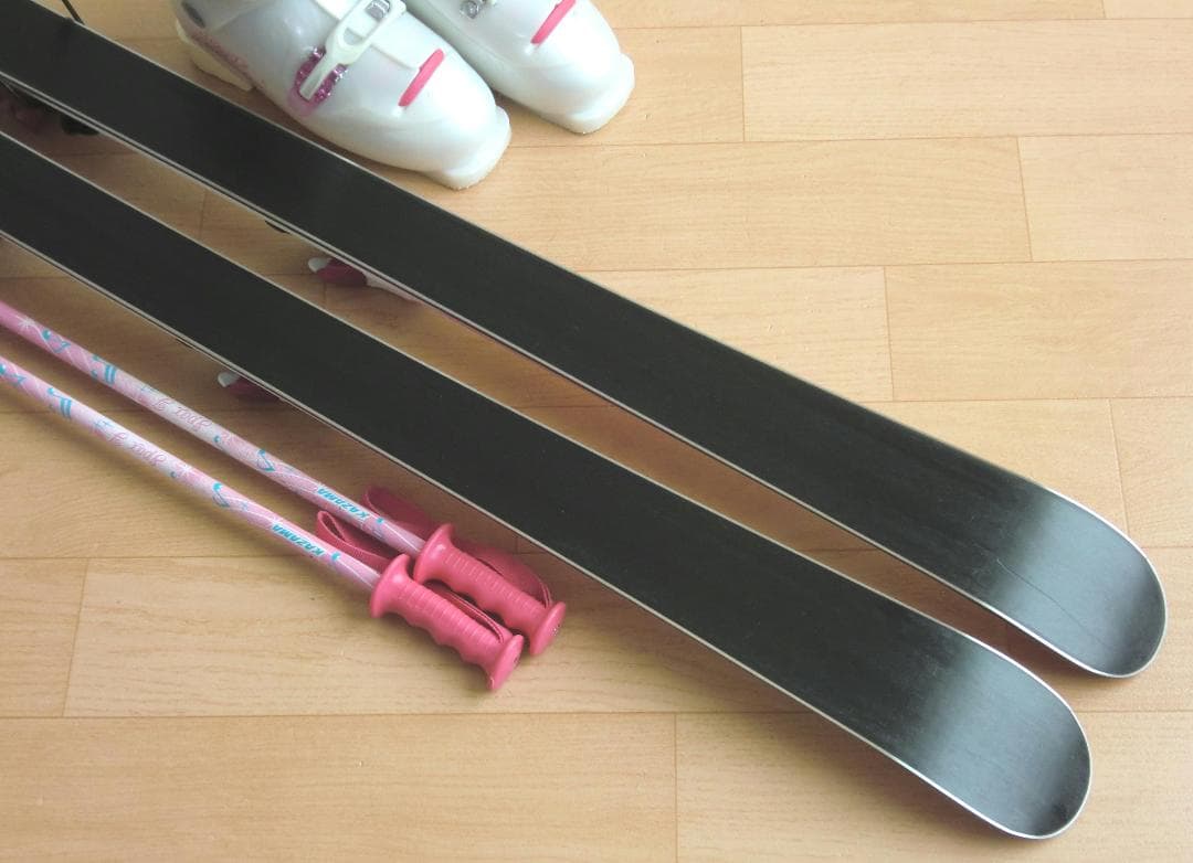 ■■送料無料■KAZAMA■ジュニア用スキーセット■板136靴24■WAX済■■