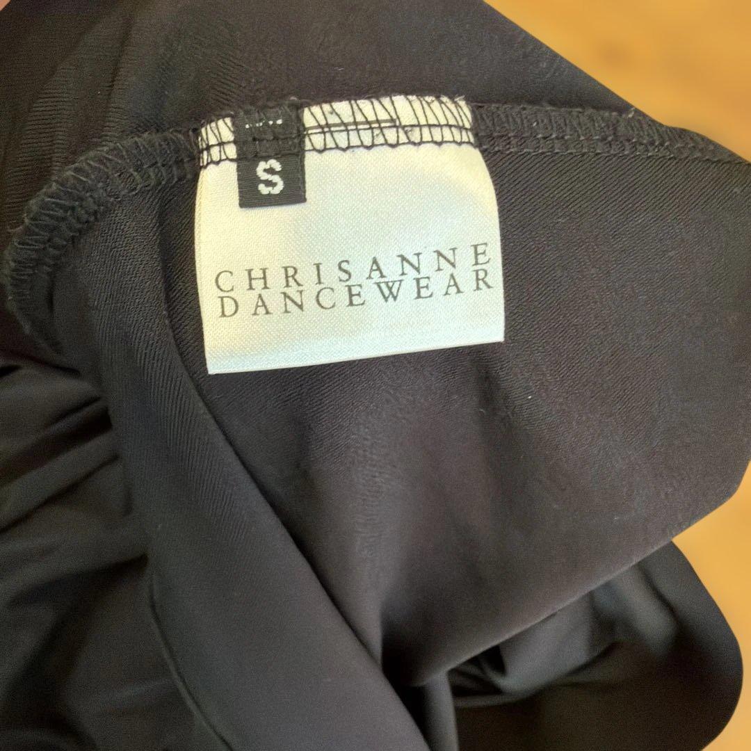 クリスアン黒ブラックフレアスカート ストレッチ素材 イギリス製Sサイズ