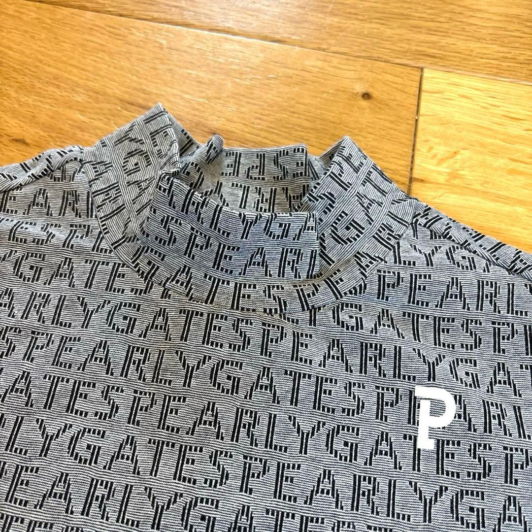 PEARLY GATESパーリーゲイツ★かわいい総ロゴ モックネックシャツ★0