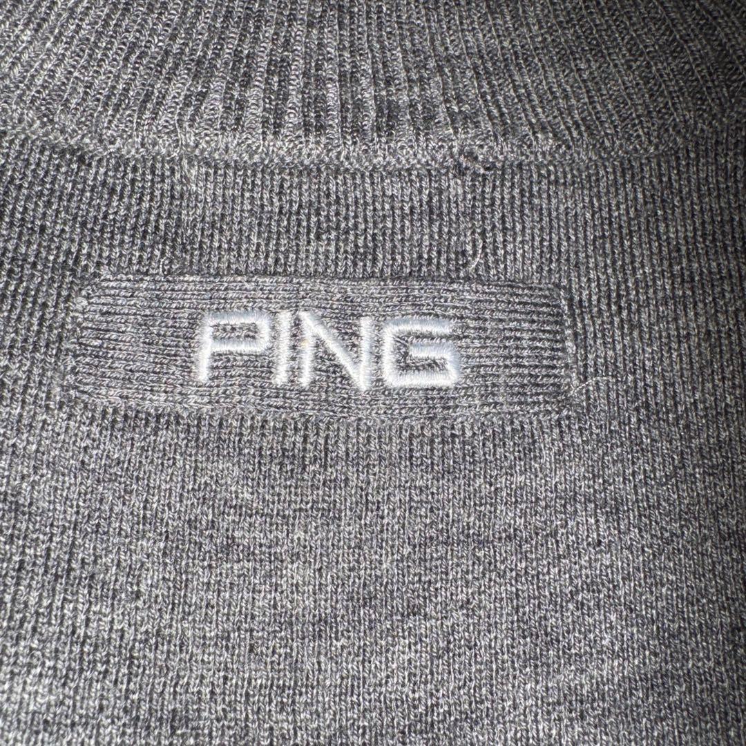 オシャレ PING ダブルジャガードタートルネックセーター