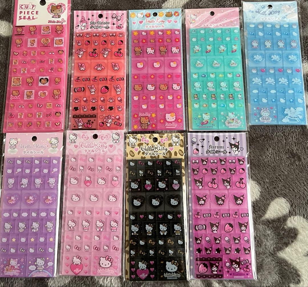 正規品　新品未開封　タイルシール　おはじきシール　サンリオ　キティ　クロミ