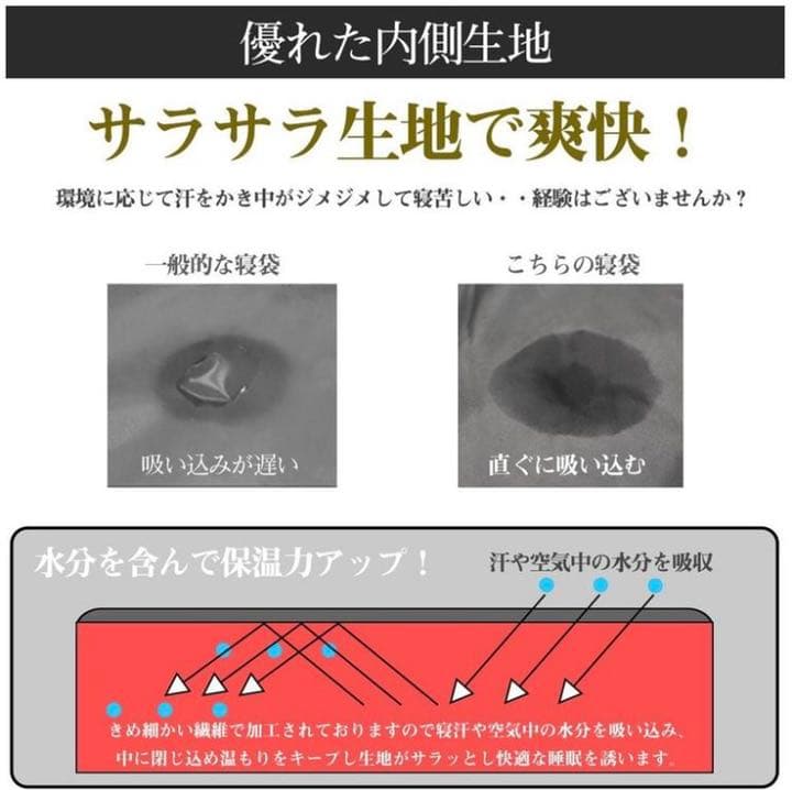 新品　人工ダウン　羽毛　封筒型シュラフ　寝袋　簡易ベッド　収納付き　SAHARA
