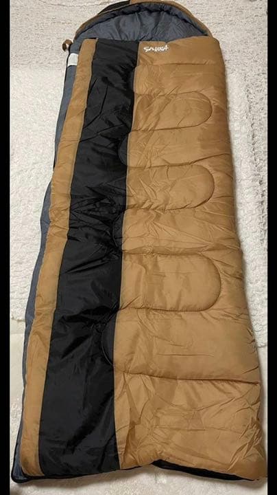 新品　人工ダウン　羽毛　封筒型シュラフ　寝袋　簡易ベッド　収納付き　SAHARA