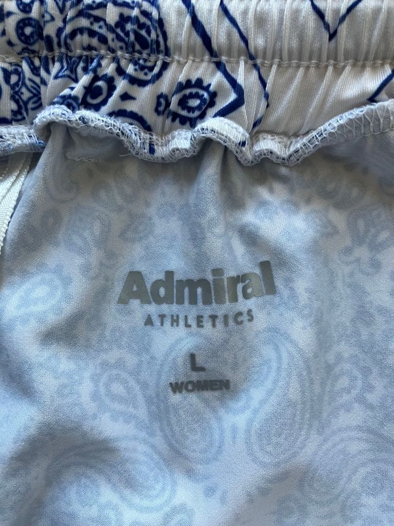 Admiral テニスウェア セット アップ上M下Lブルーペイズリー