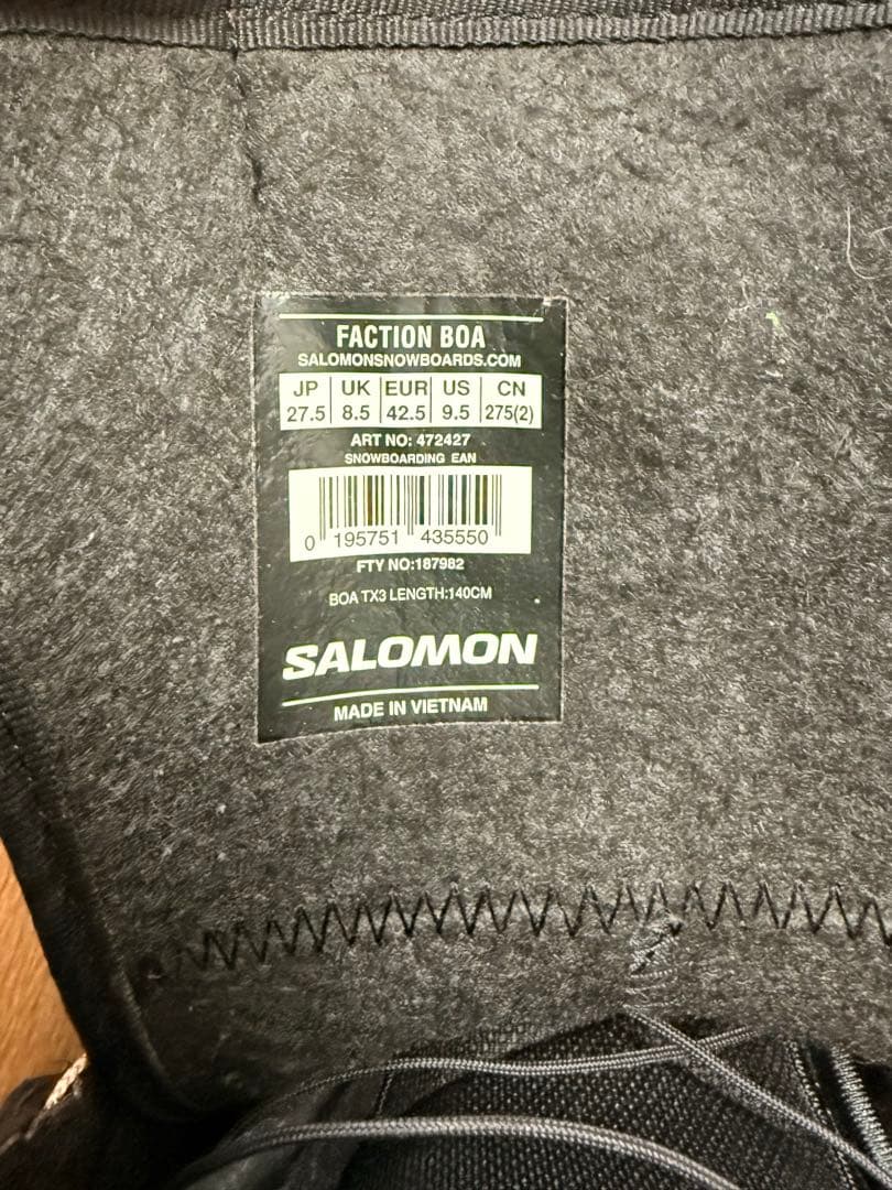 SALOMON スノーボードブーツ 27.5cm FACTION BOA