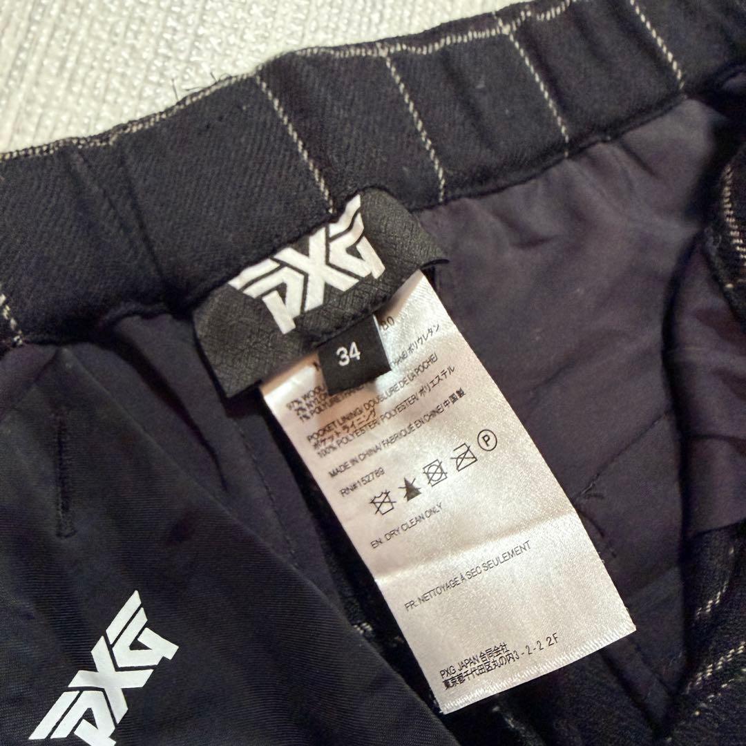 PXG ウール チェック ゴルフパンツ 34 ストレッチ 2022 Lサイズ相当