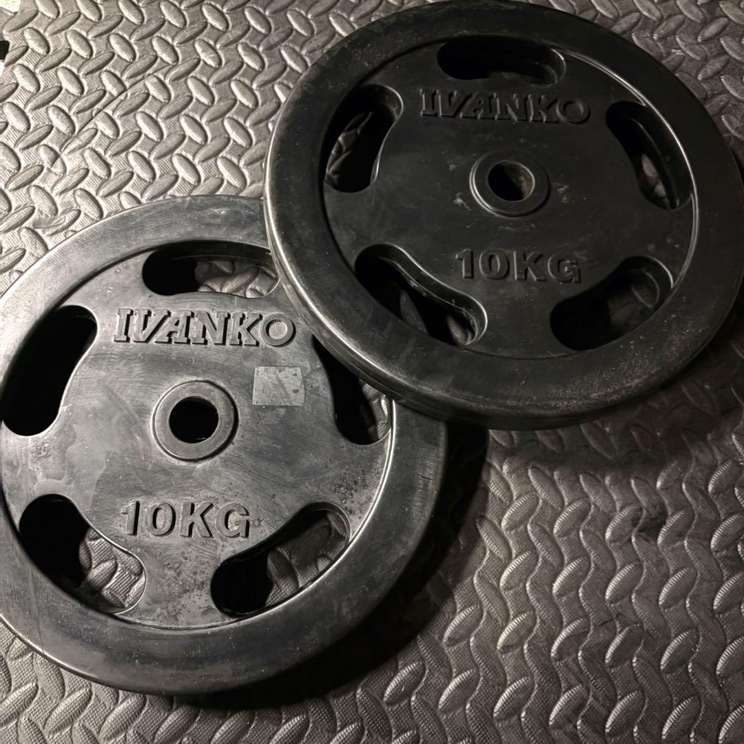 ivanko 10kg×2ラバープレート　穴径29ミリホームジム　アイロテック