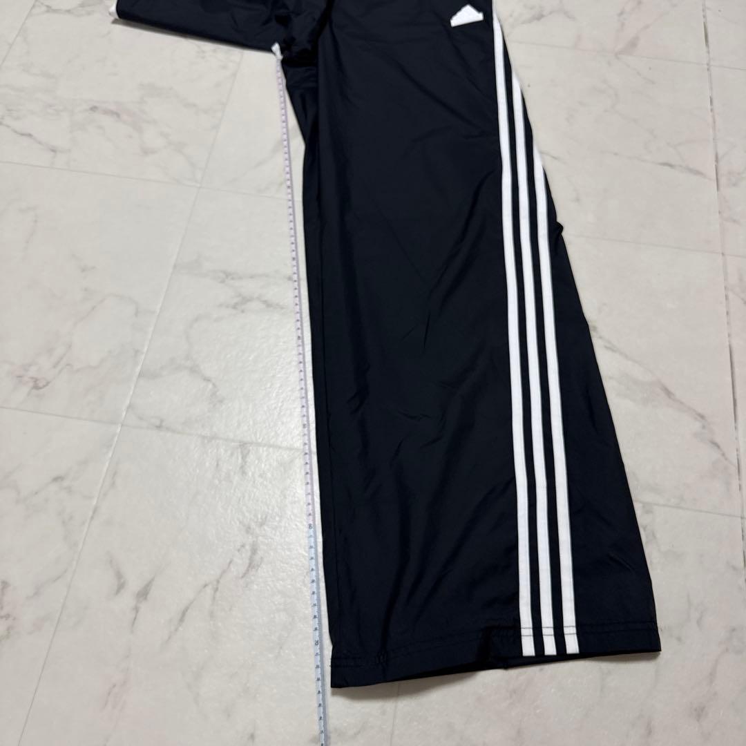 adidas 3本ライン 黒 ワイドパンツ