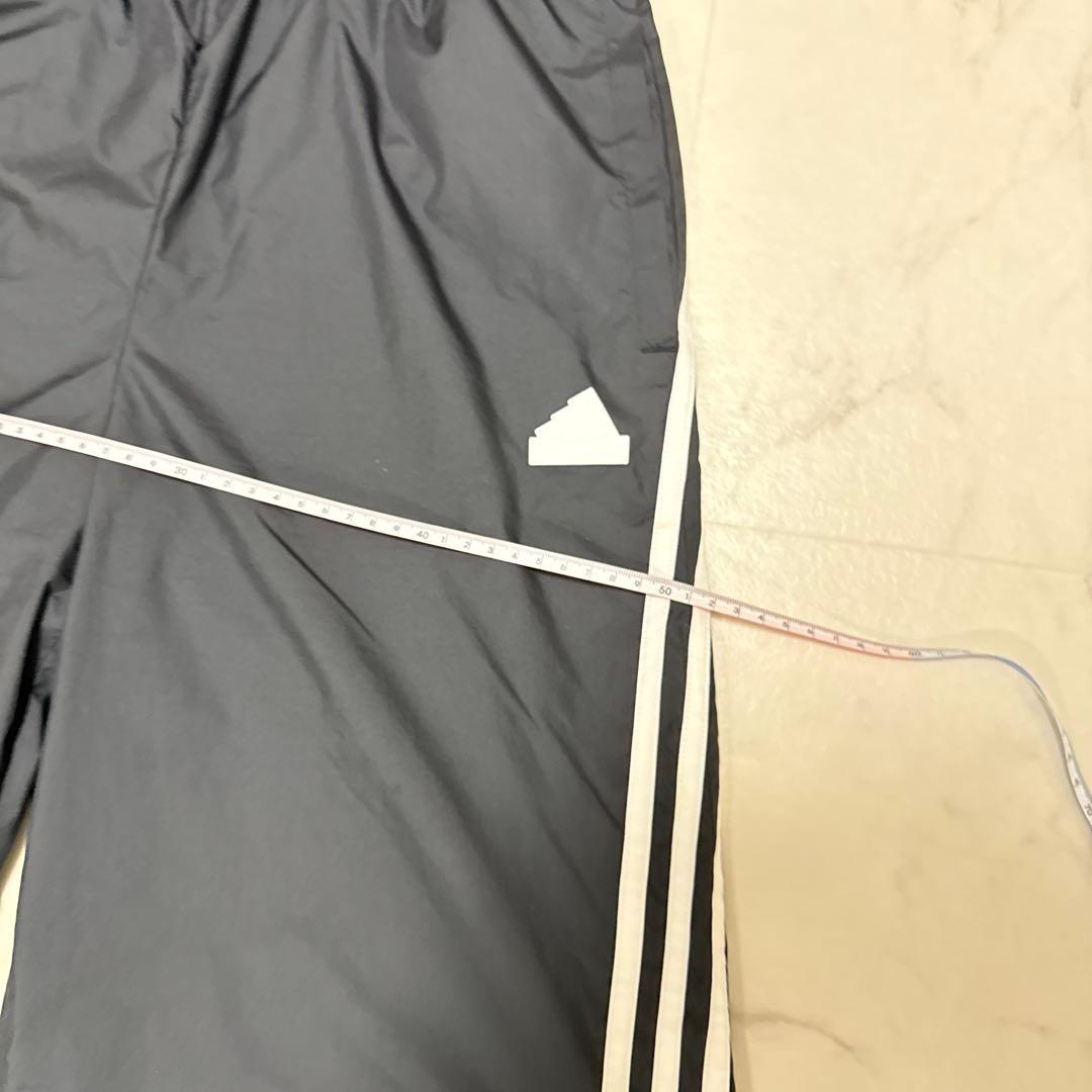 adidas 3本ライン 黒 ワイドパンツ