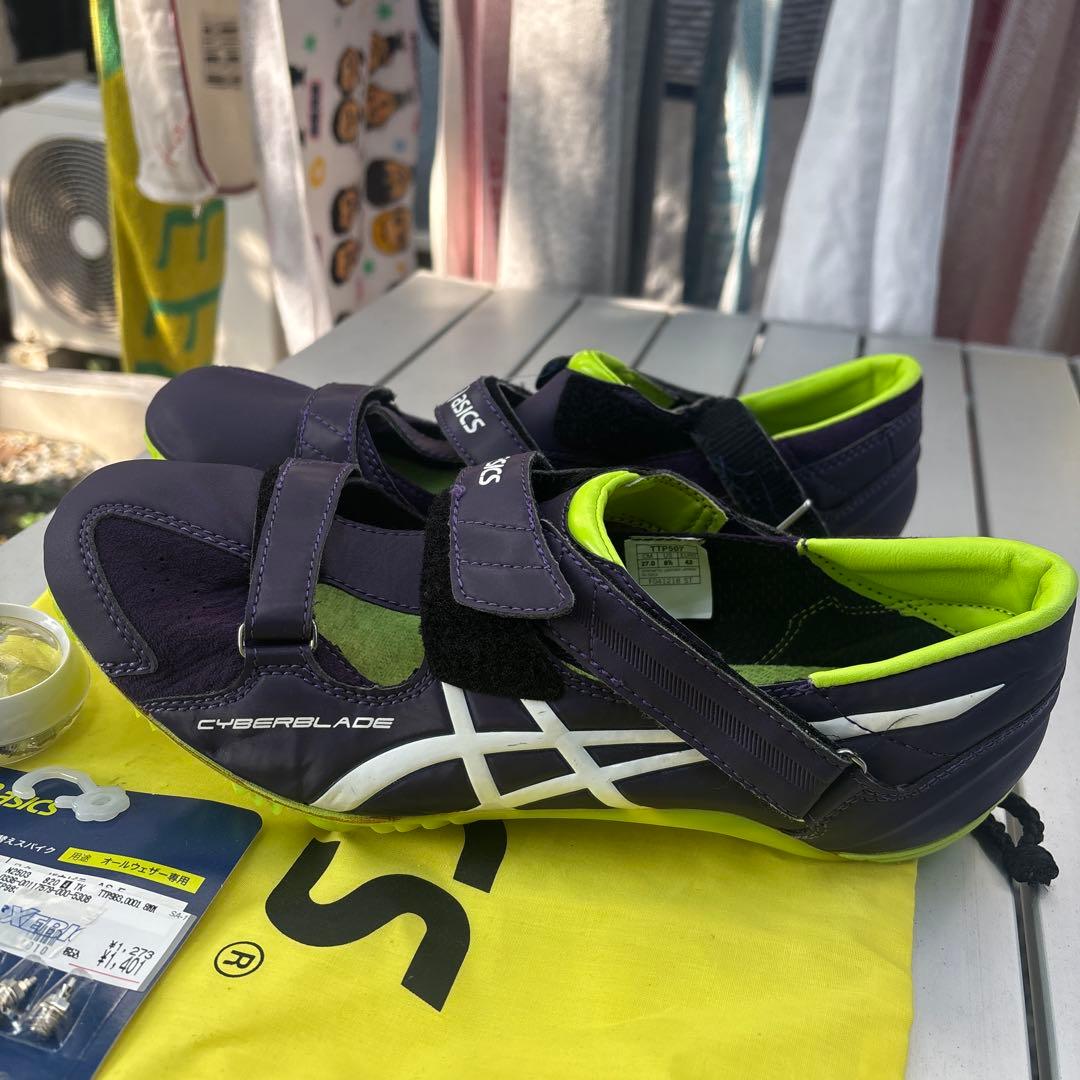 asics CYBERBLADE 陸上スパイク替ピン付き27cm