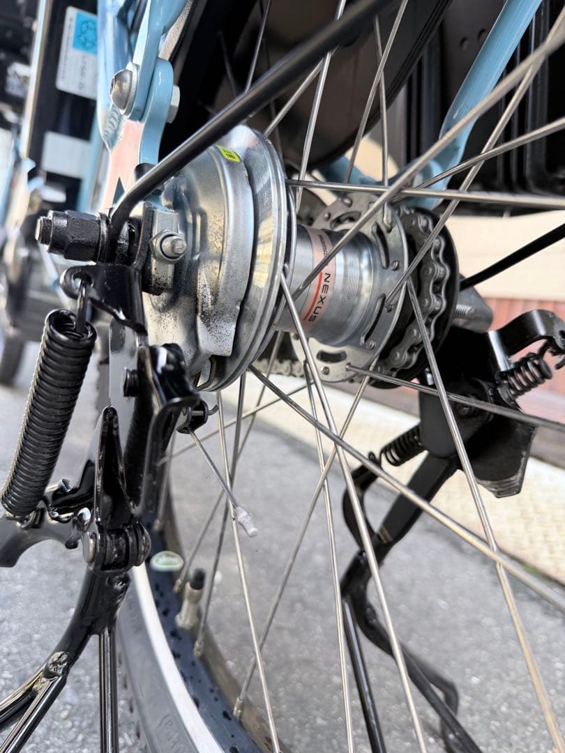 子供乗せ　3人　ヤマハ　電動アシスト自転車 水色 チャイルドシート付き