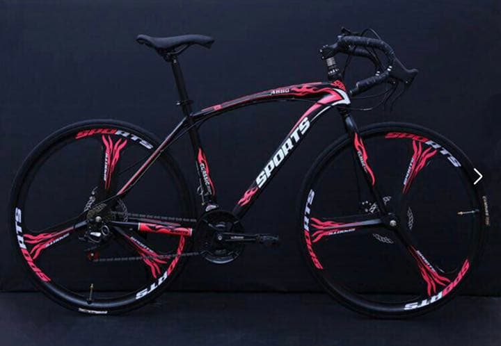 【Red flame】3剣21速ギア自転車、大人の学生自転車