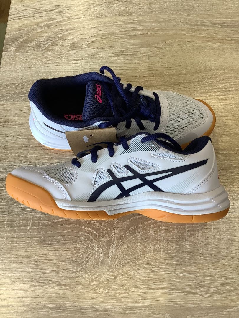 アシックス asics バレーボールシューズ jr 22㎝ 紺ピンク 箱無し