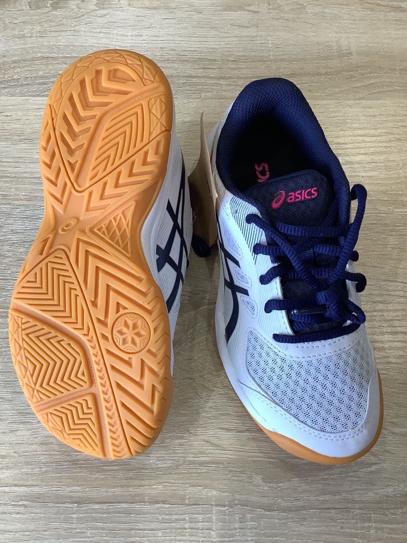 アシックス asics バレーボールシューズ jr 22㎝ 紺ピンク 箱無し