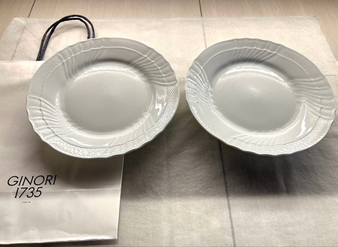 2枚セット★Richard Ginori ジノリベッキオホワイトプレート皿26㎝