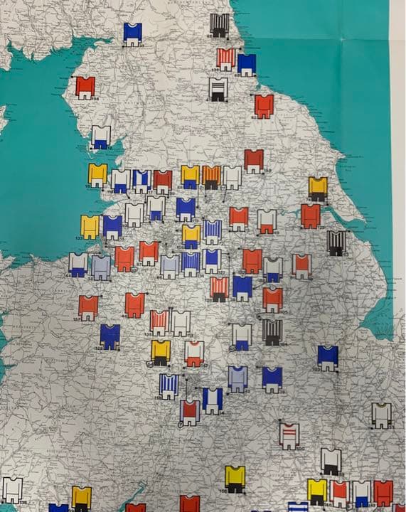 England Football Map BARTHOLOMEW社製'70年代