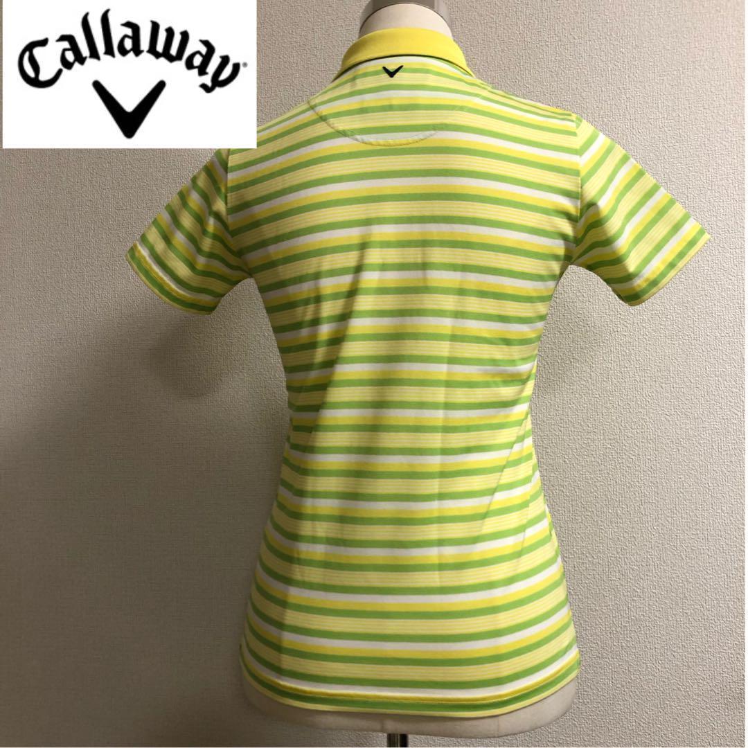 CALLAWAY キャロウェイ 半袖 ポロシャツ イエロー ボーダー Mサイズ
