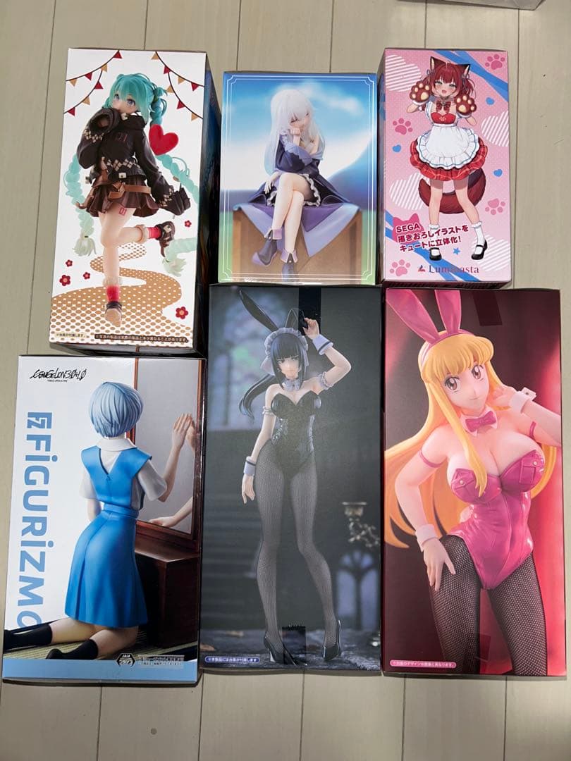 美少女フィギュア　6体セット　ミク、麗子、かるび、イレイナ　ナーベラル アヤナミ