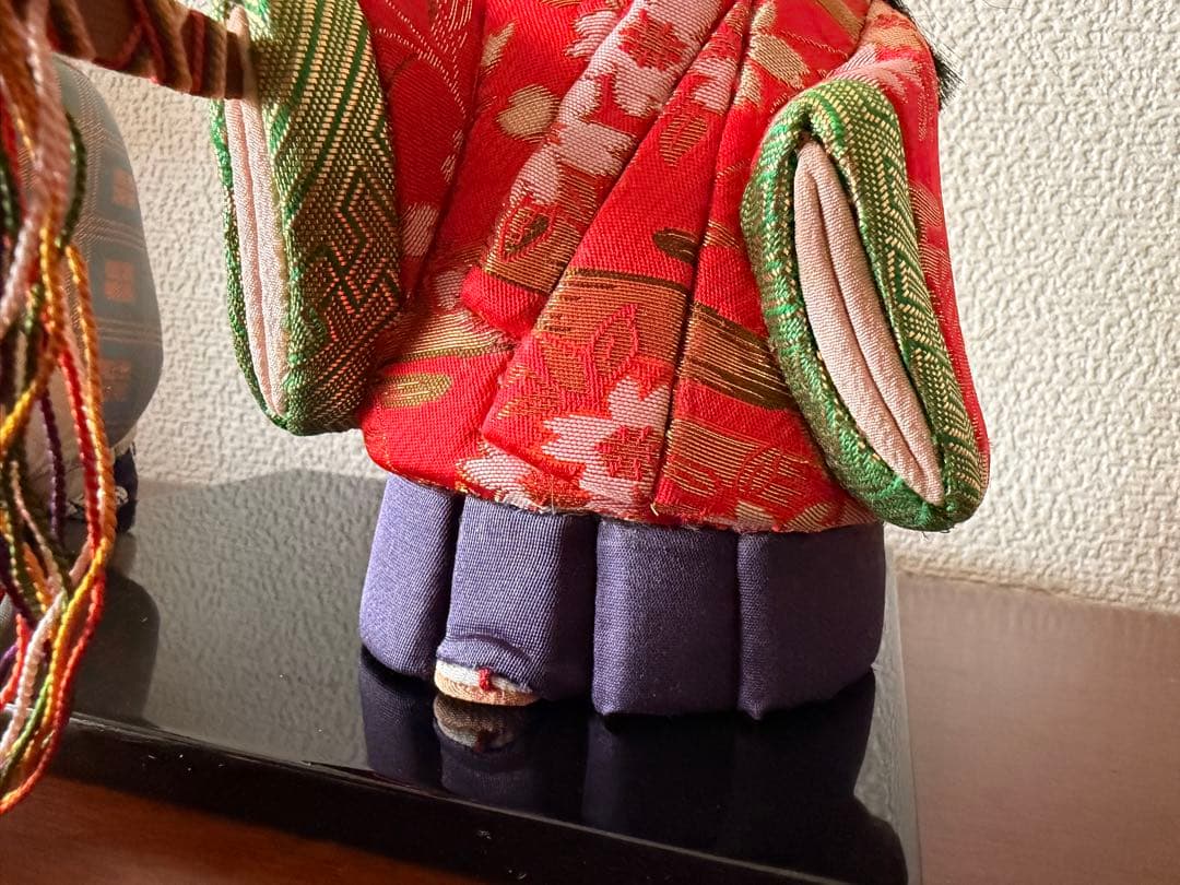 【未使用】木目込み　真多呂人形　雛人形　台座付き