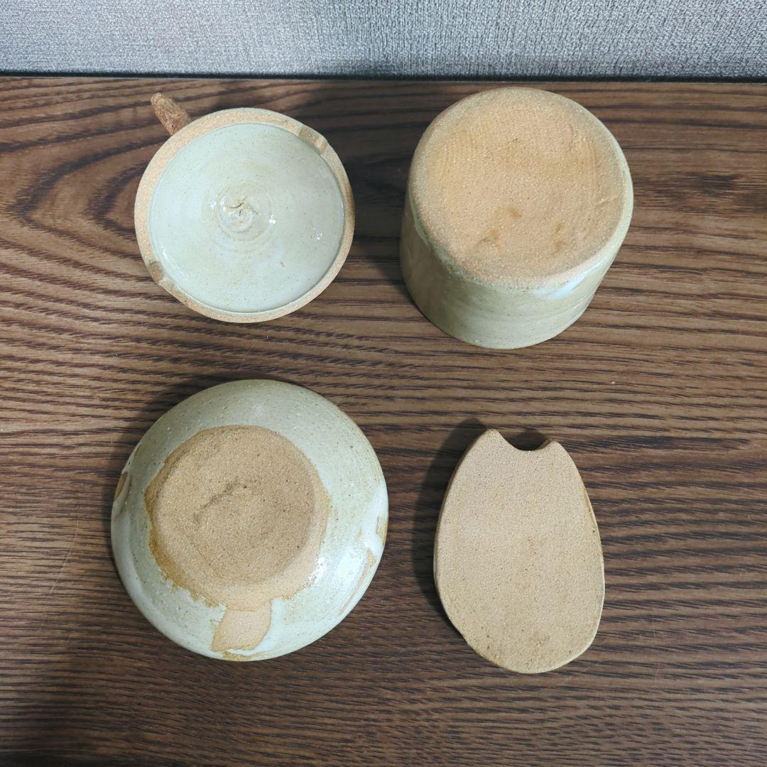 最終価格 新品 土の種さんの豆皿とシュガーポット・箸置き 3点セット①やちむん