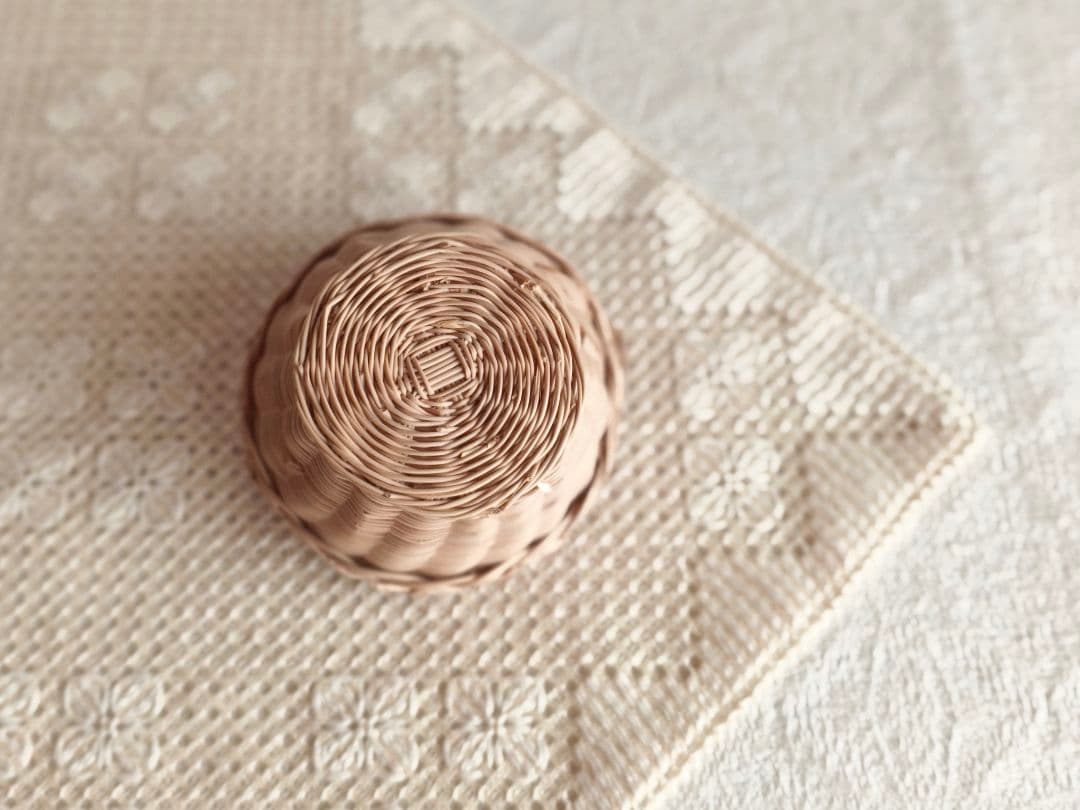 【ひまわりさま】small basket ❀ 両側 持ち手の * バスケット