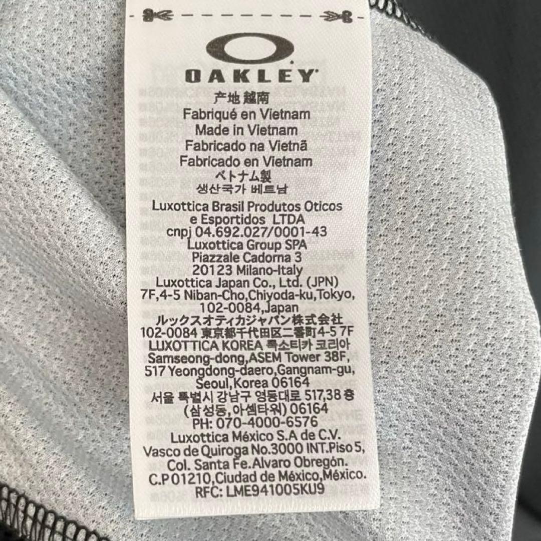 新品 オークリー ゴルフ モックネックシャツ 半袖 総柄 黒 M