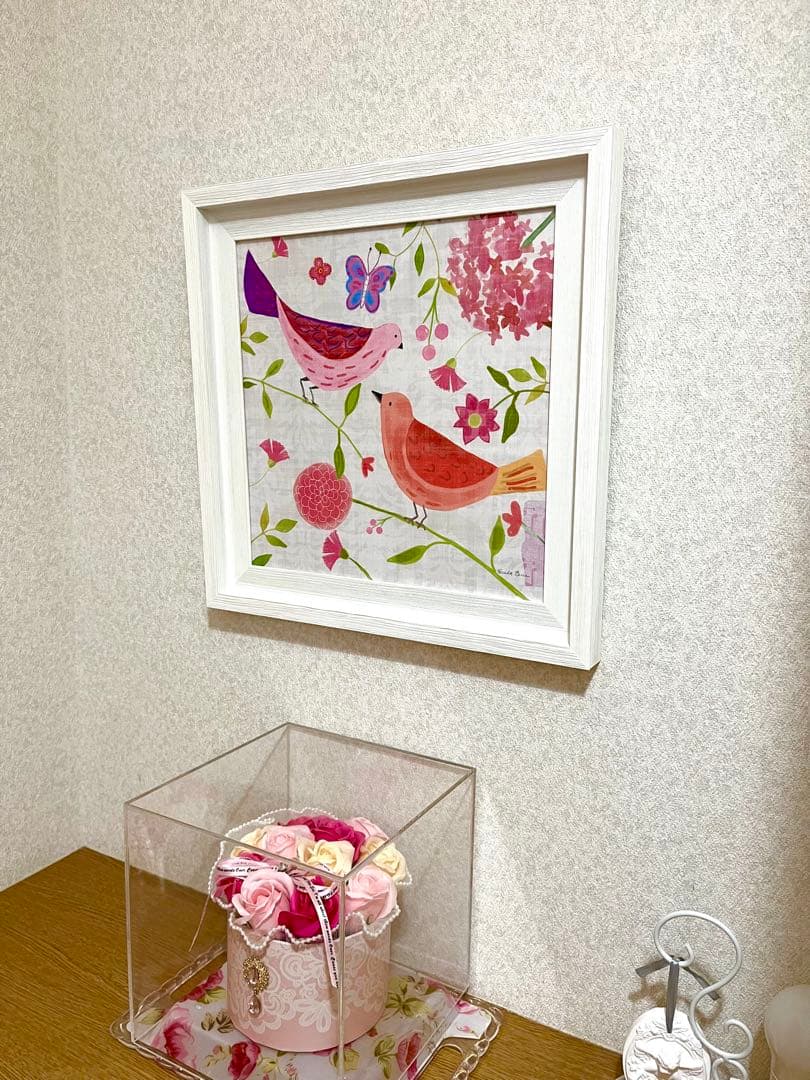 絵画アート　ファリダザマン　ダマスクフローラルバード4