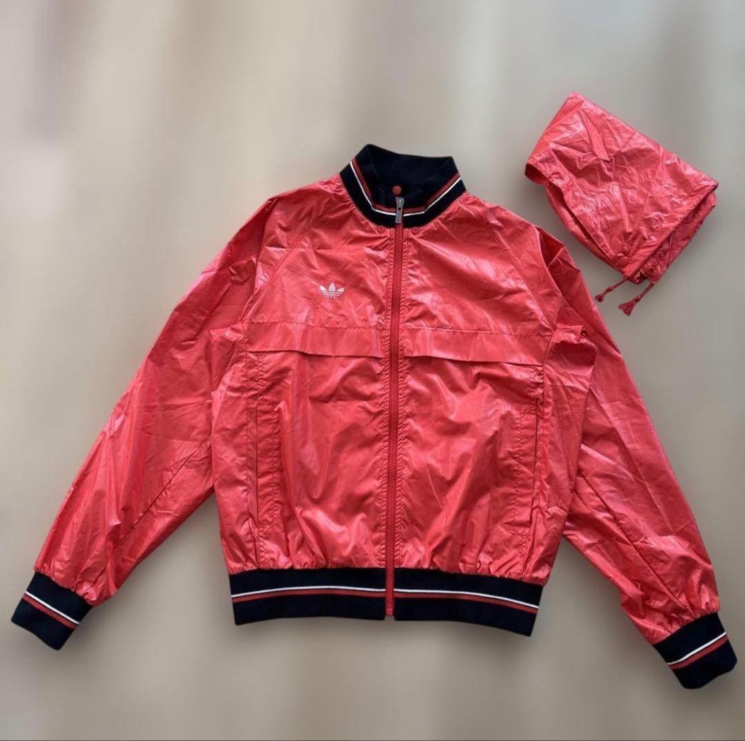 希少 ビンテージ adidas M セットアップ 赤 トレフォイル デサント