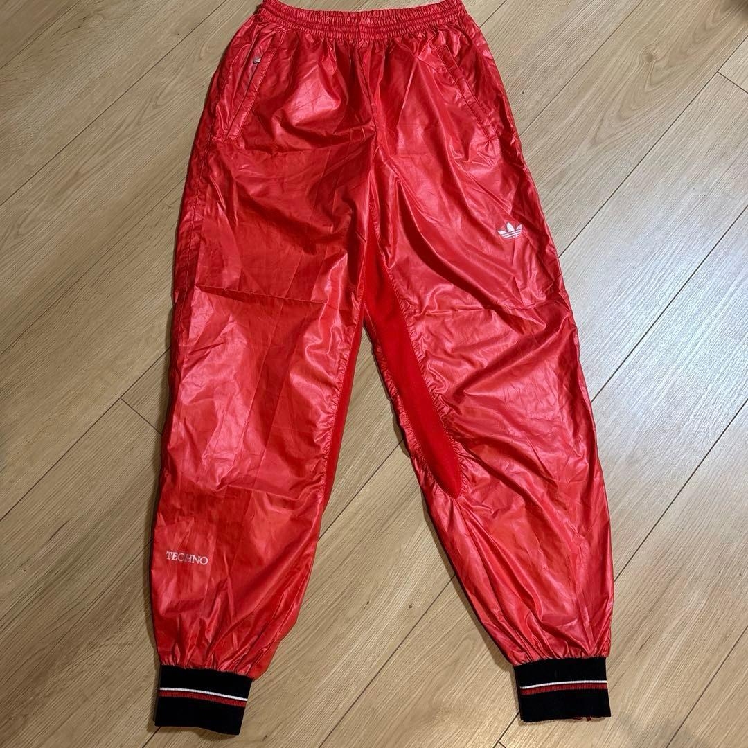 希少 ビンテージ adidas M セットアップ 赤 トレフォイル デサント