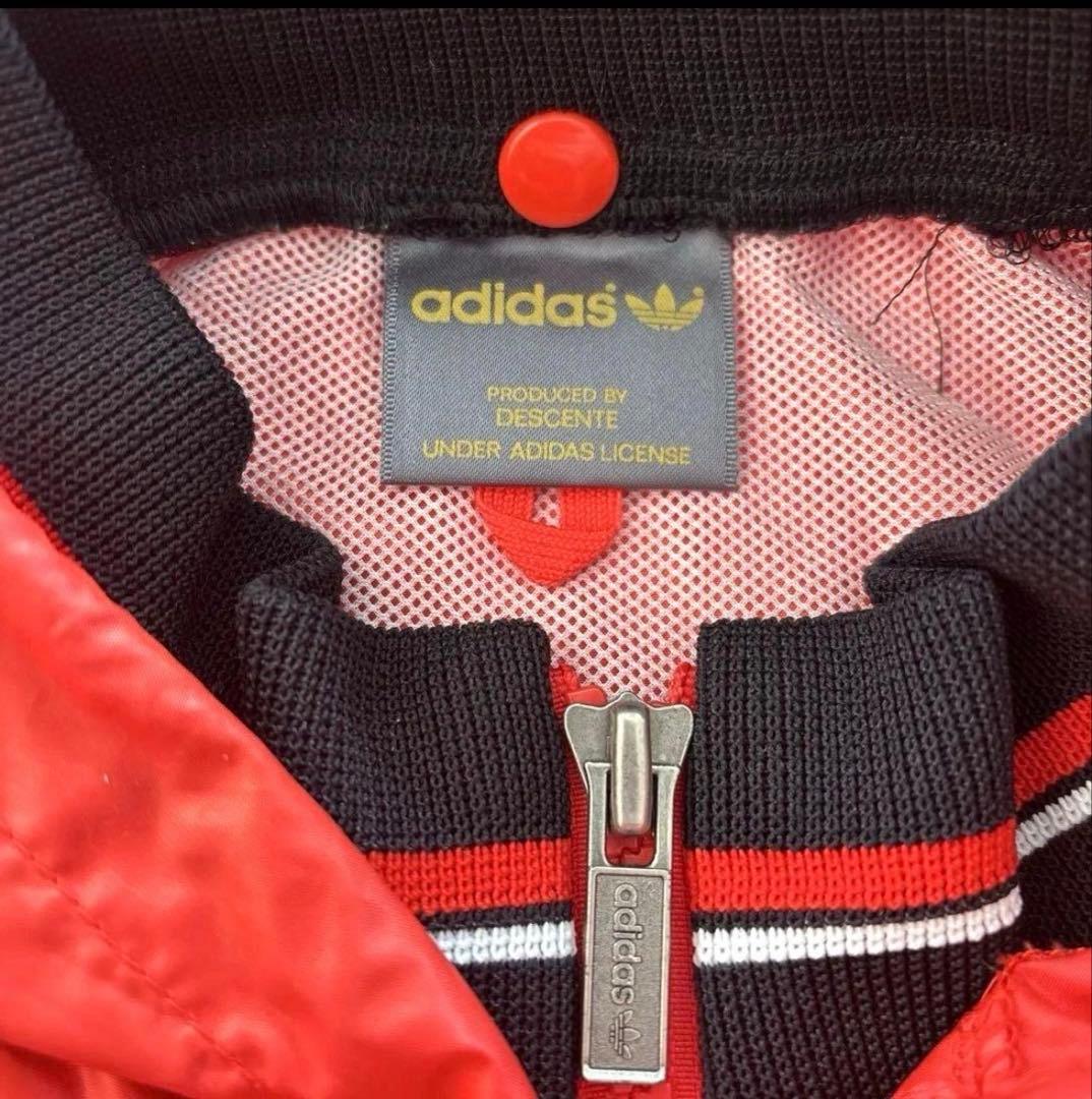 希少 ビンテージ adidas M セットアップ 赤 トレフォイル デサント