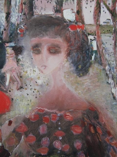 織田廣喜、【夏のブローニューの森の少女】、新品高級額 額装付、希少画集画
