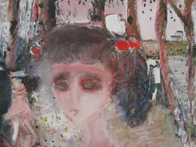 織田廣喜、【夏のブローニューの森の少女】、新品高級額 額装付、希少画集画