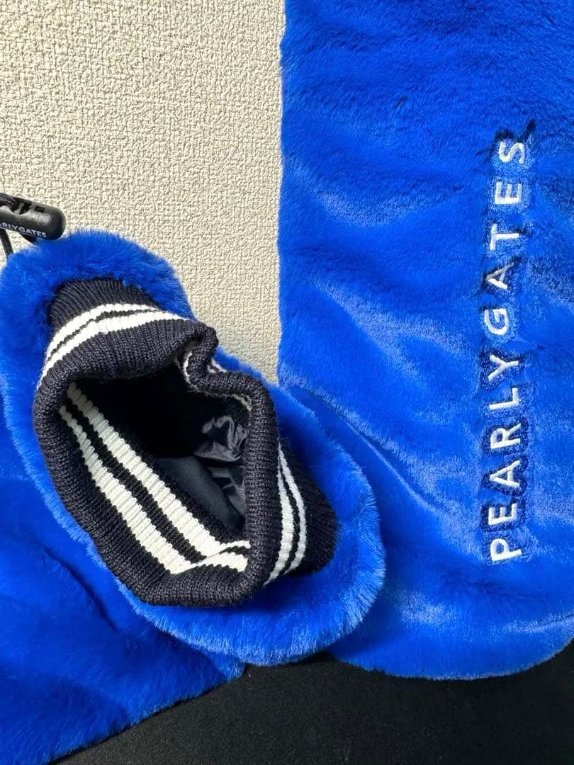 新品◾️PEARLY GATES ファーレッグウォーマー　ブルー　ゴルフ　防風防寒