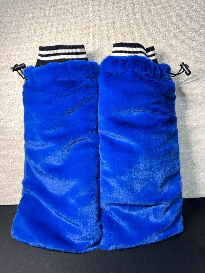 新品◾️PEARLY GATES ファーレッグウォーマー　ブルー　ゴルフ　防風防寒