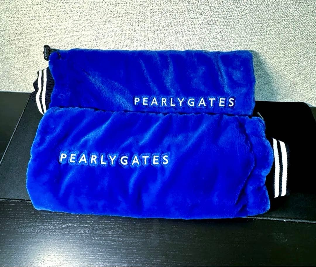 新品◾️PEARLY GATES ファーレッグウォーマー　ブルー　ゴルフ　防風防寒