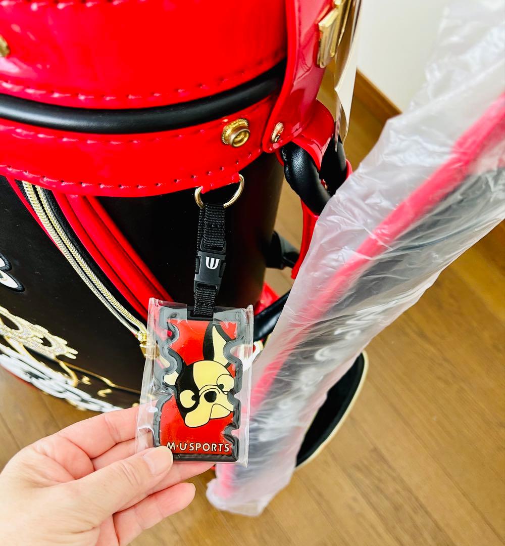 未使用品『M・U SPORTSウエサコ』キャディバッグ赤黒ゴルフバッグレディース