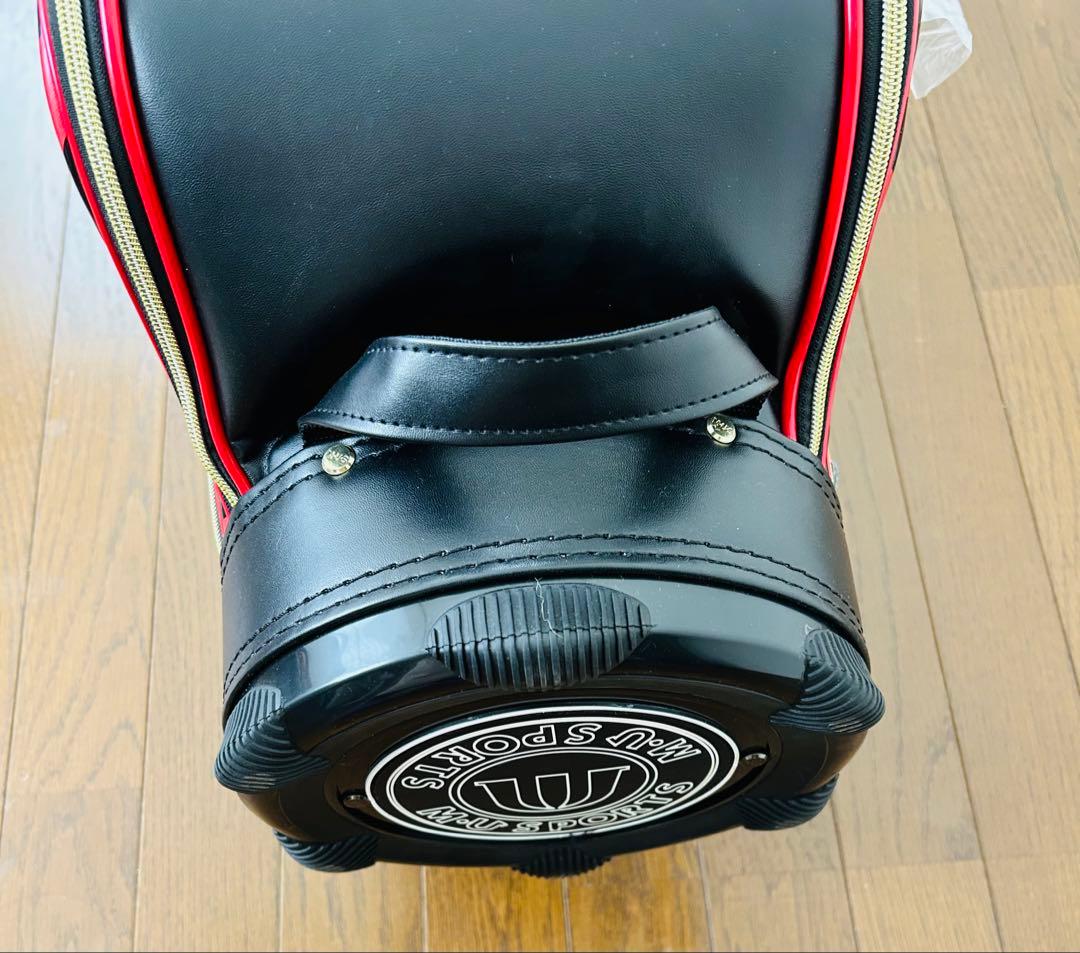 未使用品『M・U SPORTSウエサコ』キャディバッグ赤黒ゴルフバッグレディース
